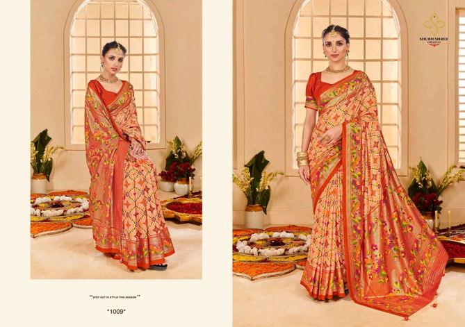 Kesar Tilk By Shubh Shree Velvet Tusser Silk Designer Sarees Wholesale Price In Surat